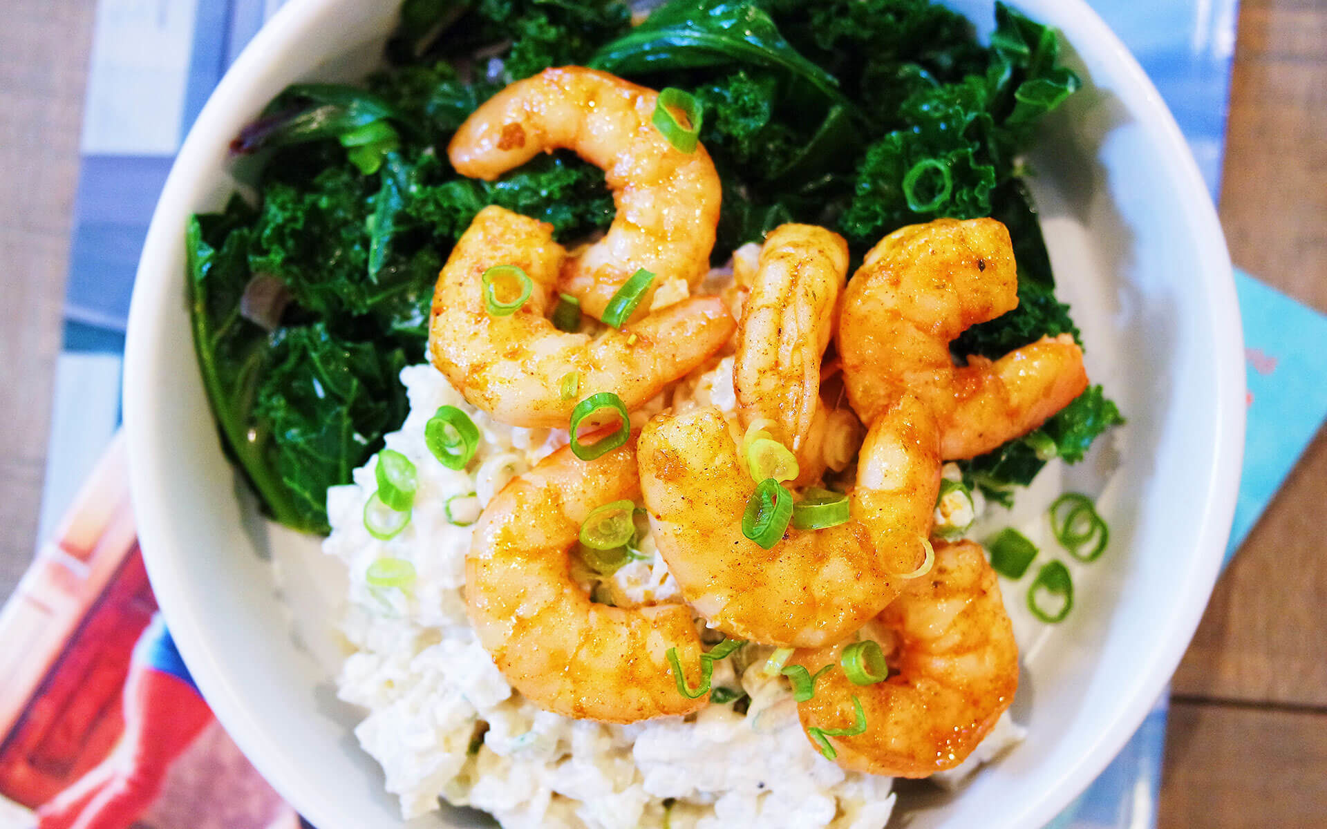 shrimp and grits with braised greens