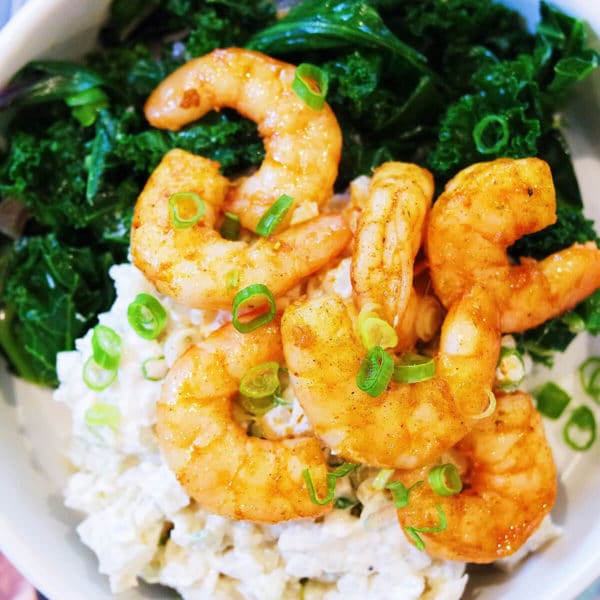 shrimp and grits with braised greens