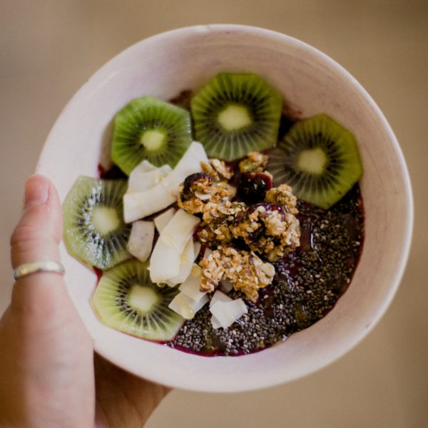 bowl of granola with fruit