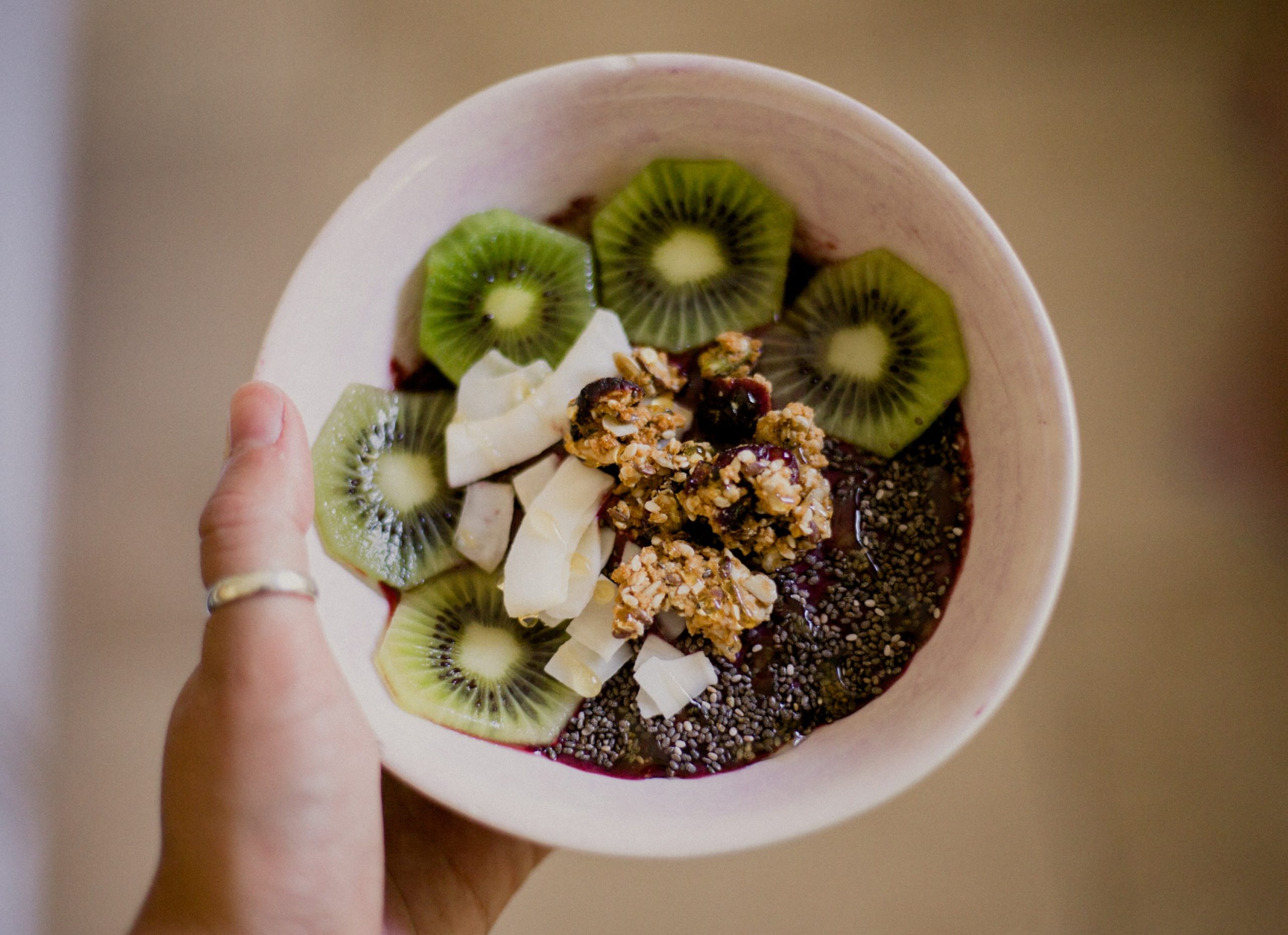 bowl of granola with fruit