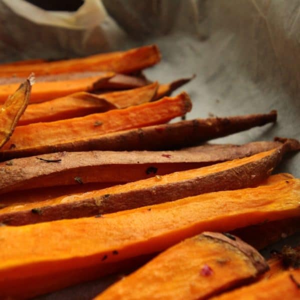 Close up of sweet potato fries