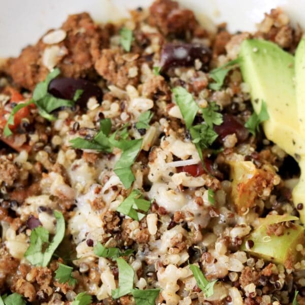 avocado bison quinoa hash