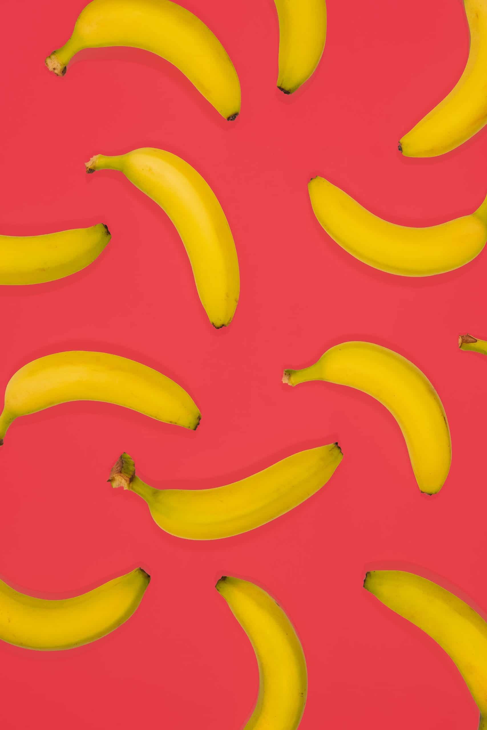 bananas on a pink background