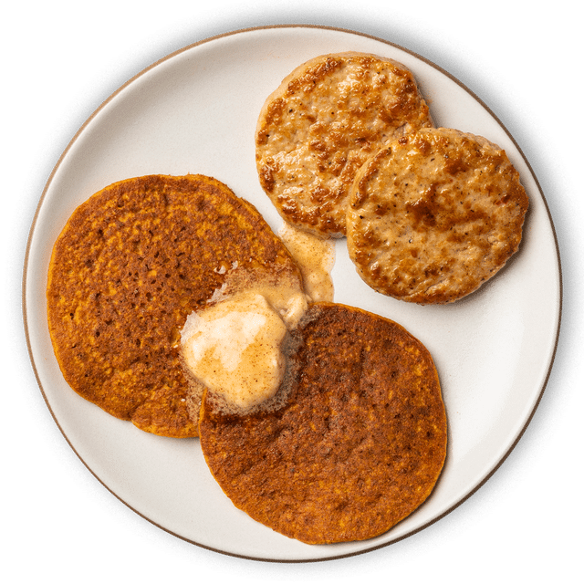 pumpkin pancakes on a plate